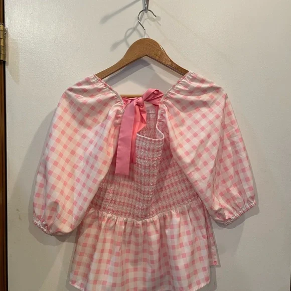Pink Gingham Smocked Dress - Picture 4 of 5